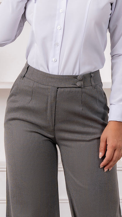 PANTALÓN A RAYAS SARA PLOMO