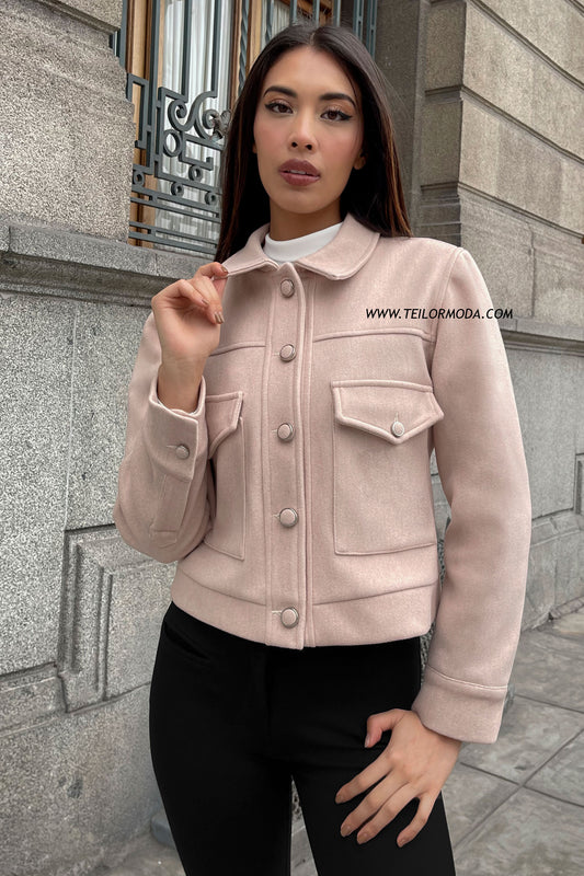 CASACA DE PAÑO HELEN BEIGE