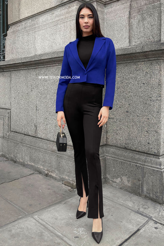BLAZER CROPPED IZEL AZULINO