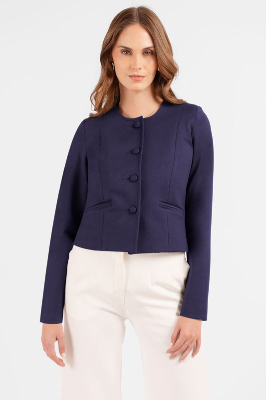 BLAZER CROPPED MARGARET AZUL PRESIDENCIAL