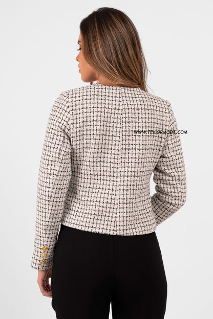 BLAZER CROPPED VICHY OLIVIA PERLA