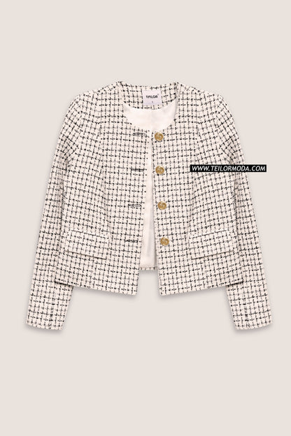 BLAZER CROPPED VICHY OLIVIA PERLA