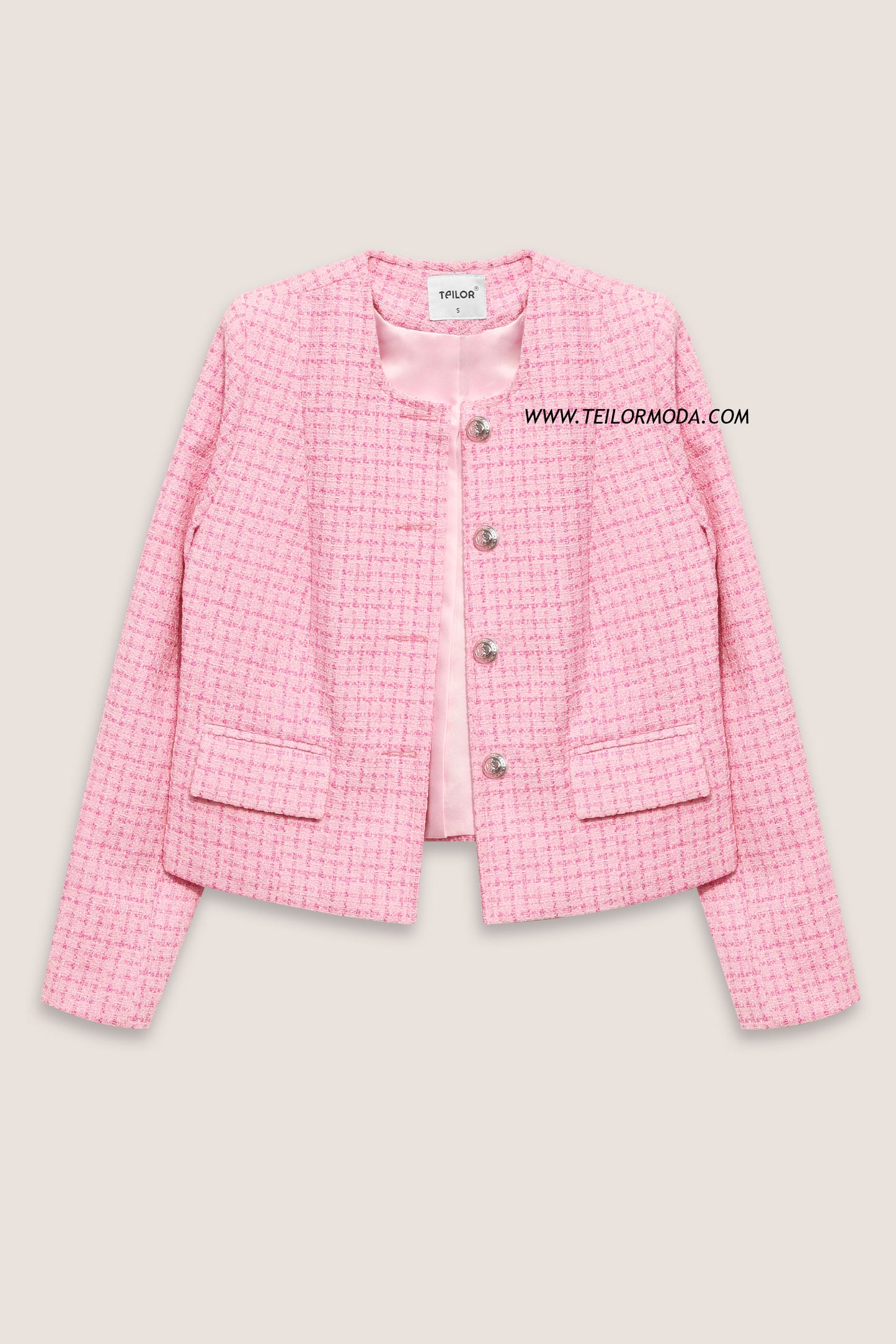 BLAZER CROPPED VICHY OLIVIA ROSADO