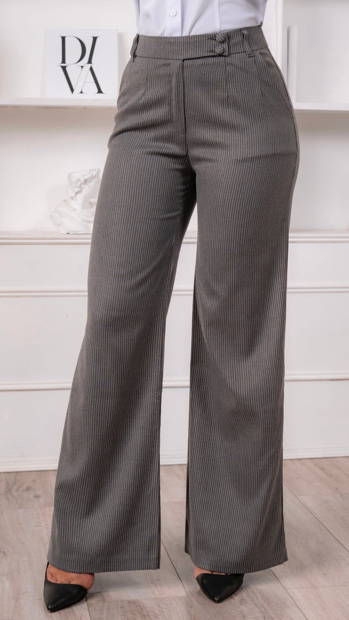 CONJUNTO A RAYAS SARA PLOMO