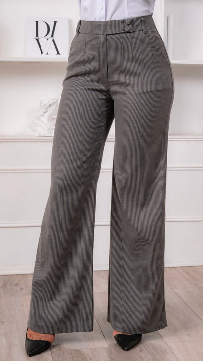 CONJUNTO A RAYAS SARA PLOMO