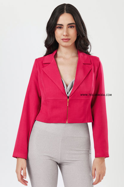 BLAZER CROPPED DONATELLA FUCSIA