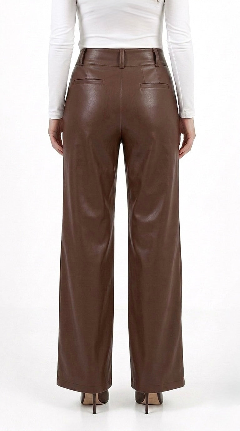 PANTALON DE CUERINA MARRON MAFER