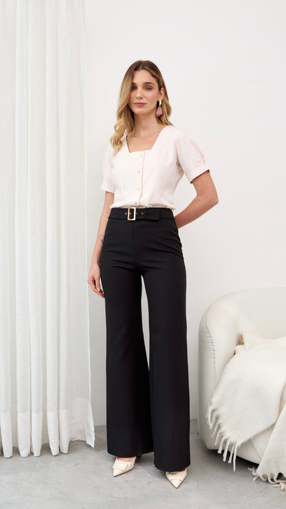 Blusa manga corta de verano marina beige