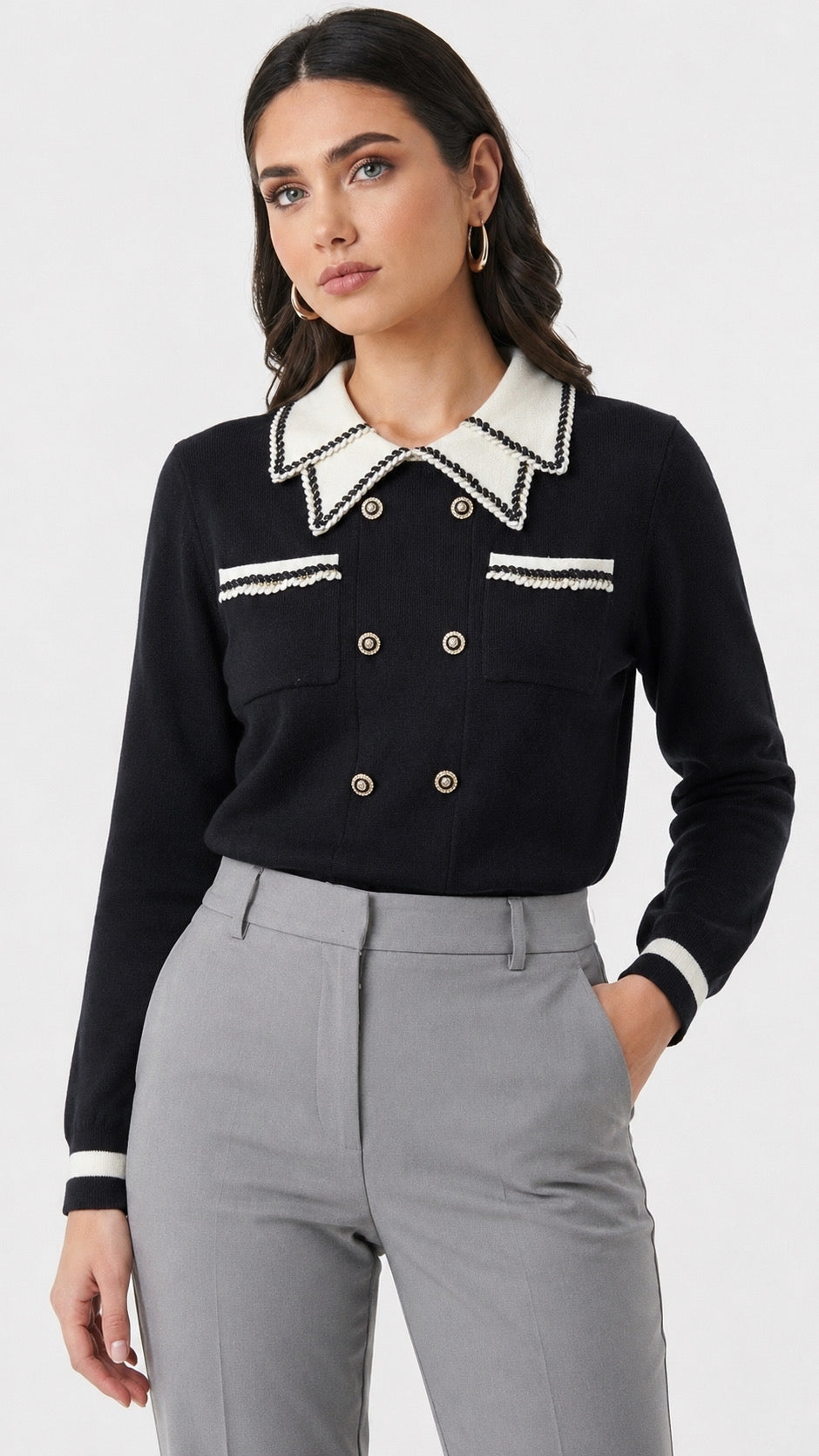 SWEATER CHOMPA GABRIELLE NEGRO