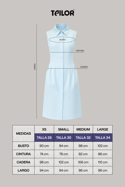 VESTIDO CASUAL CYRUS CELESTE