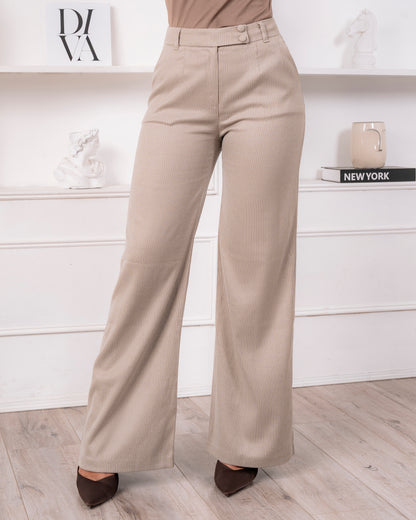 CONJUNTO SASTRE A RAYAS SARA BEIGE