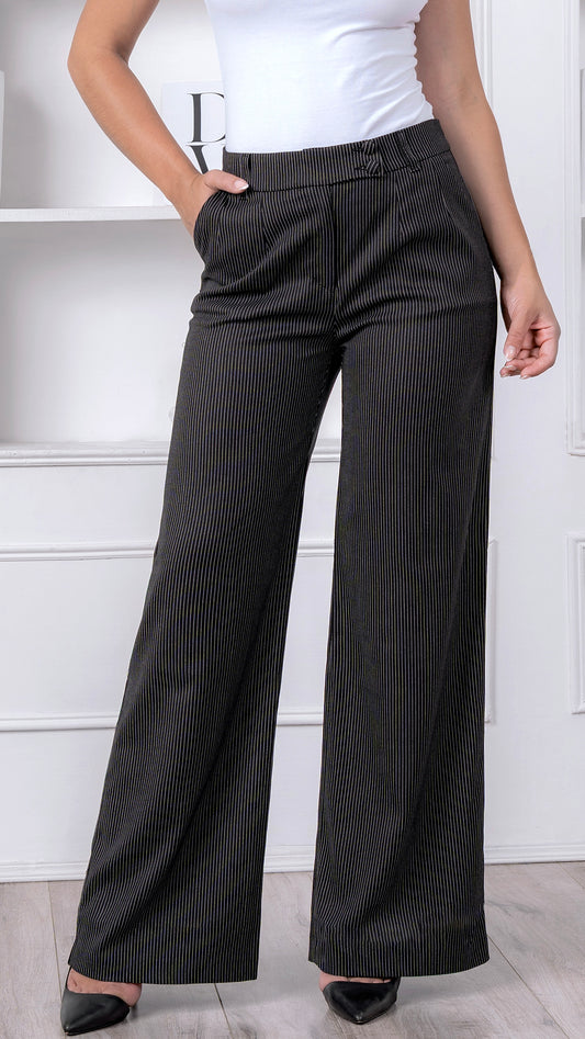 PANTALÓN A RAYAS SARA NEGRO