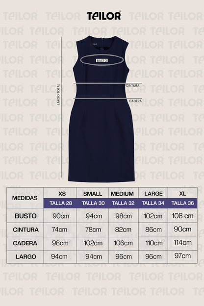 VESTIDO SASTRE SILVIA AZUL PRESIDENCIAL