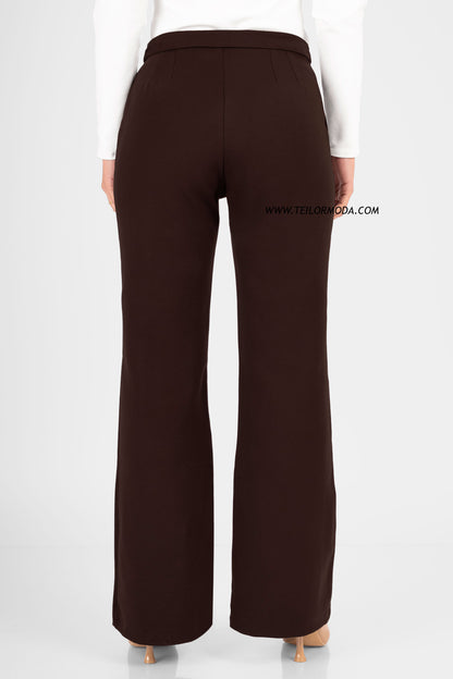 PANTALON PALAZZO MARTINA MARRÓN