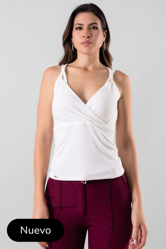 BLUSA CON TIRAS ELLENA BLANCO