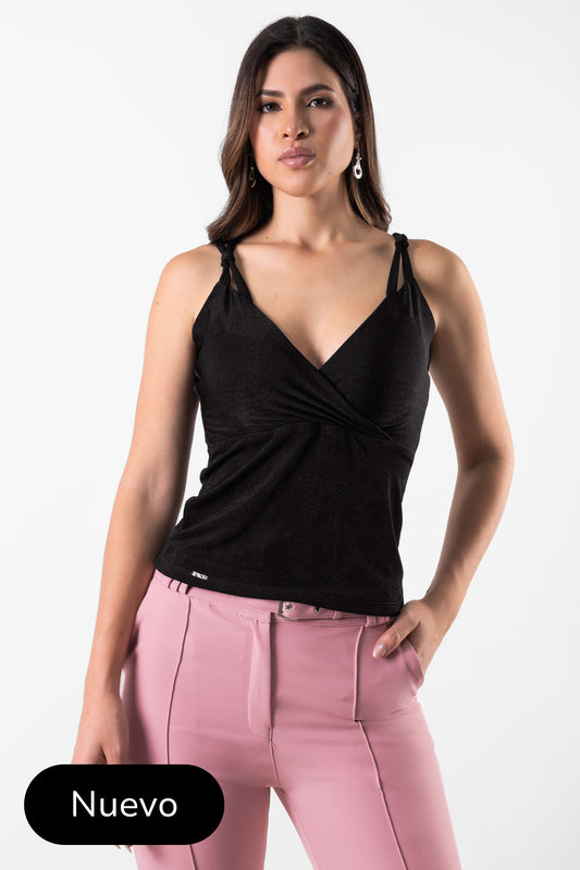 BLUSA CON TIRAS ELLENA NEGRO