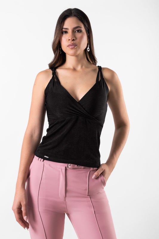BLUSA CON TIRAS ELLENA NEGRO