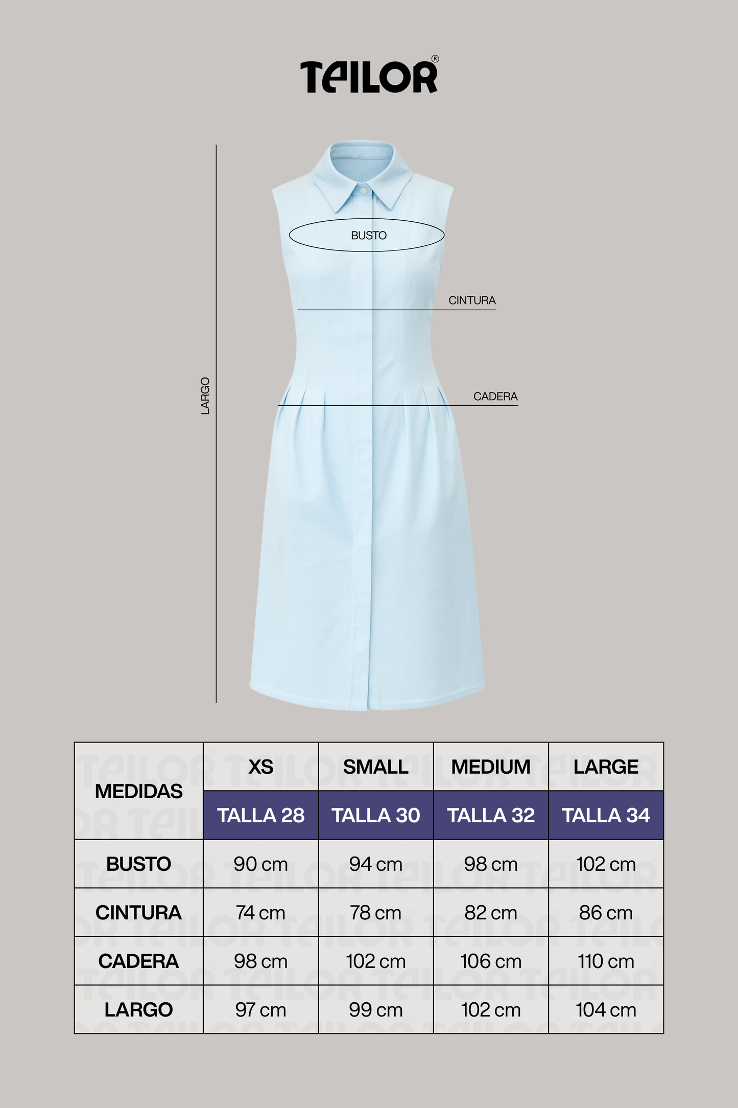 VESTIDO CASUAL CYRUS CELESTE