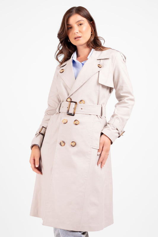 TRENCH COAT GABARDINA GINEBRA BEIGE