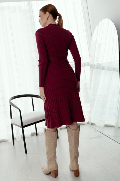 VESTIDO DE HILO FELICIA BORGOÑA