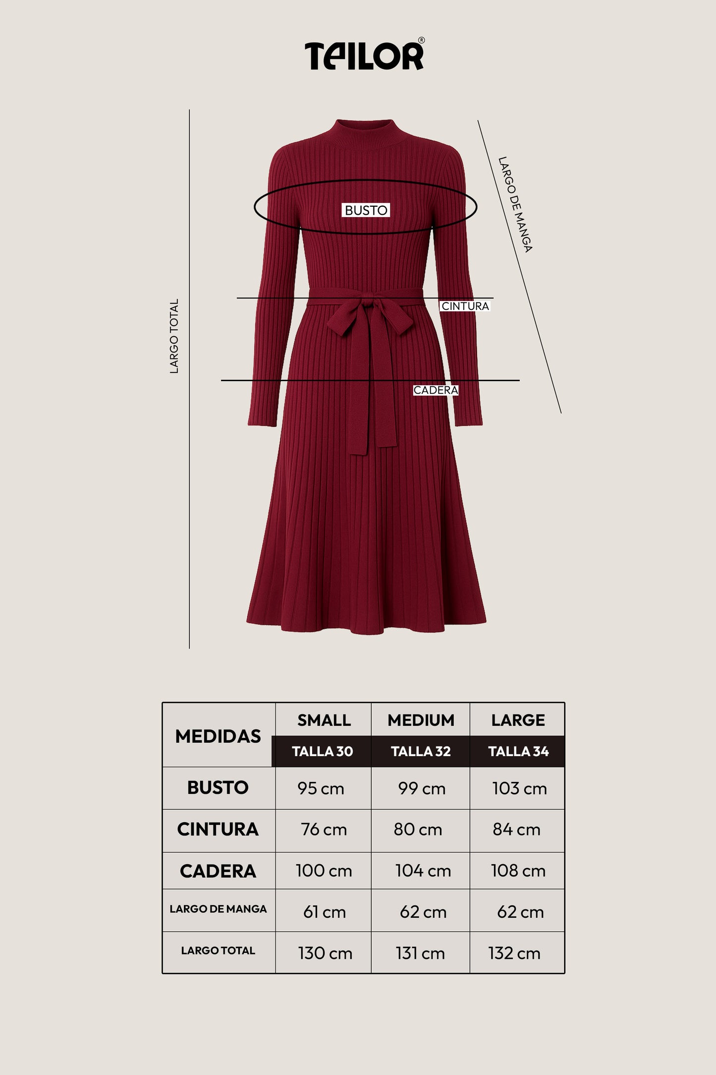 VESTIDO DE HILO FELICIA BORGOÑA