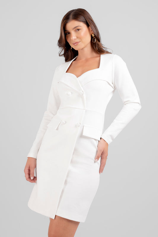 VESTIDO MANGA LARGA MADISON BLANCO