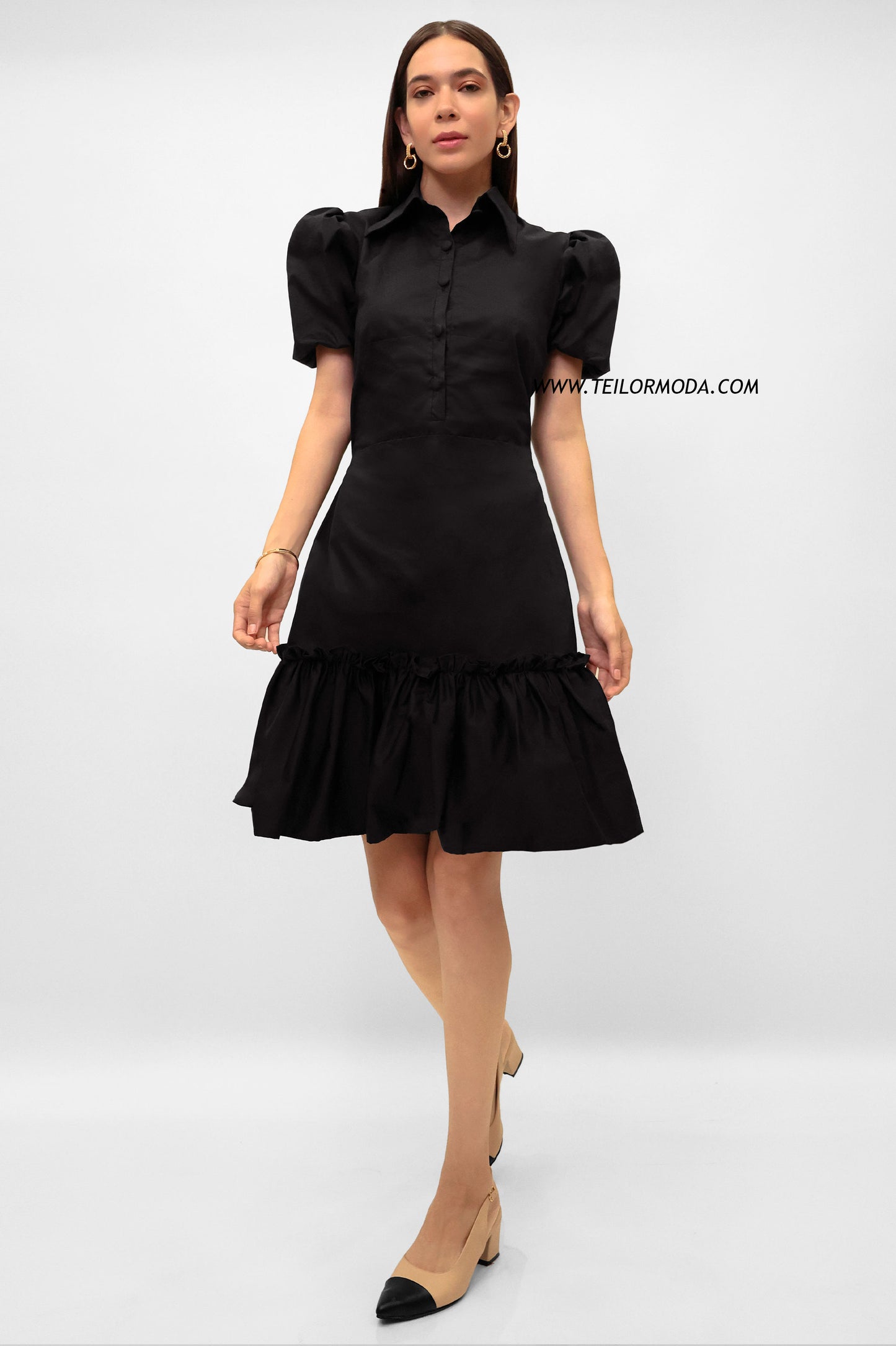 VESTIDO CORTO BELLADONNA NEGRO