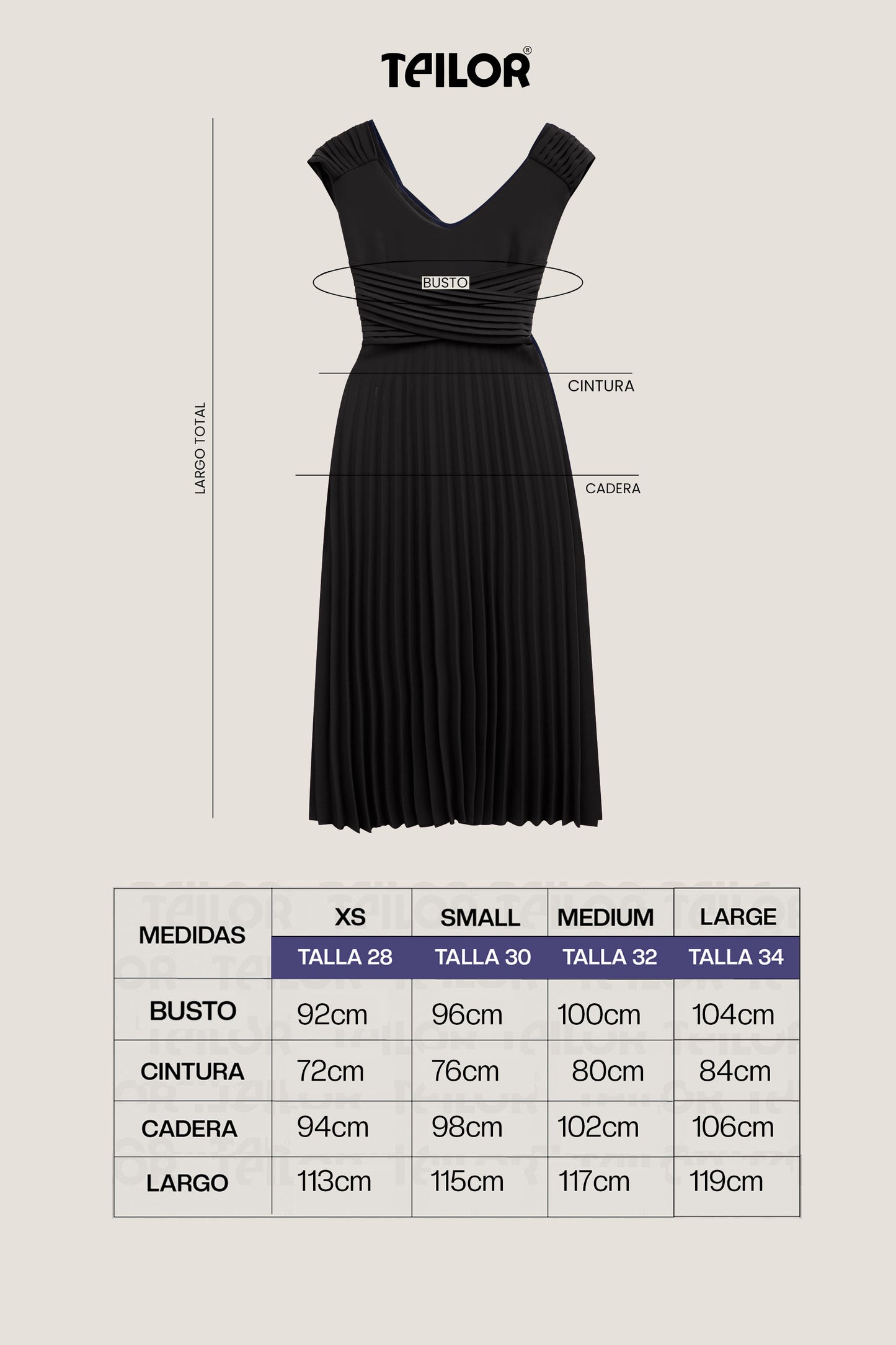 VESTIDO COCTEL PLISADO CASANDRA NEGRO