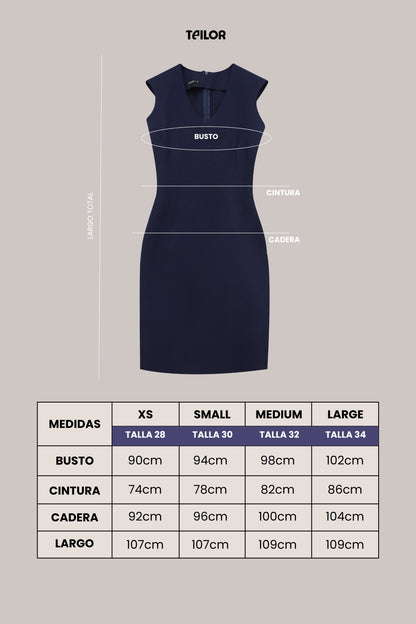 VESTIDO SASTRE MARGARET AZUL PRESIDENCIAL