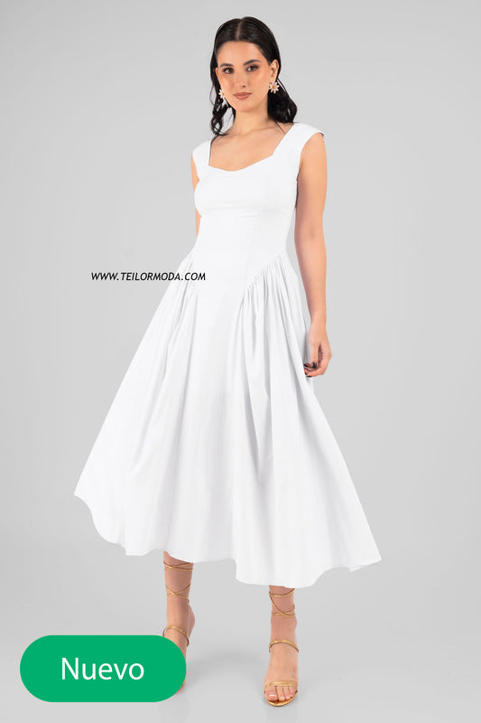 VESTIDO CASUAL CON VUELOS ELAH BLANCO