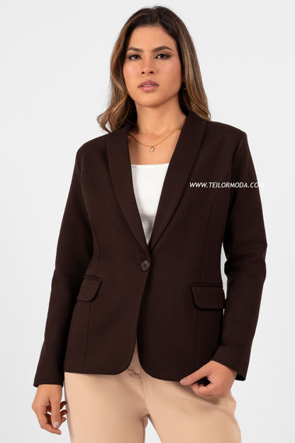 BLAZER DE LOMA MARTINA MARRÓN