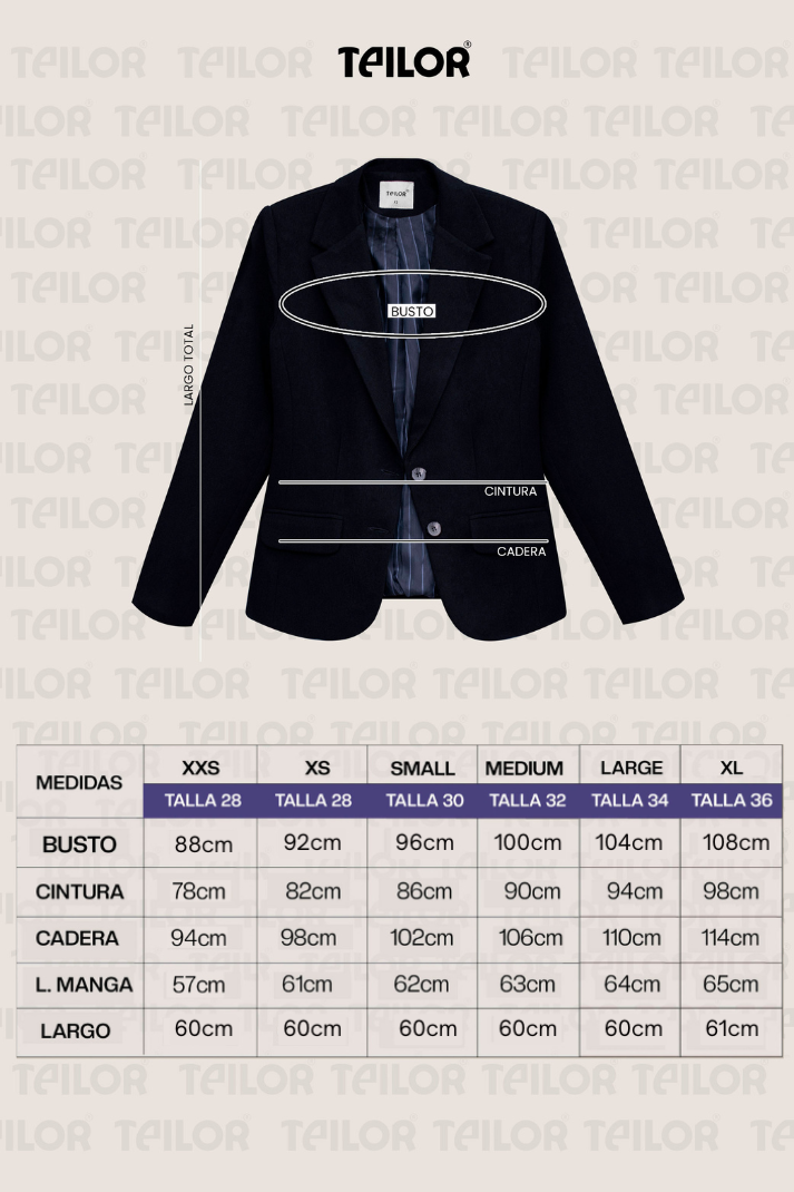 BLAZER SASTRE VALENTINA AZUL PRESIDENCIAL