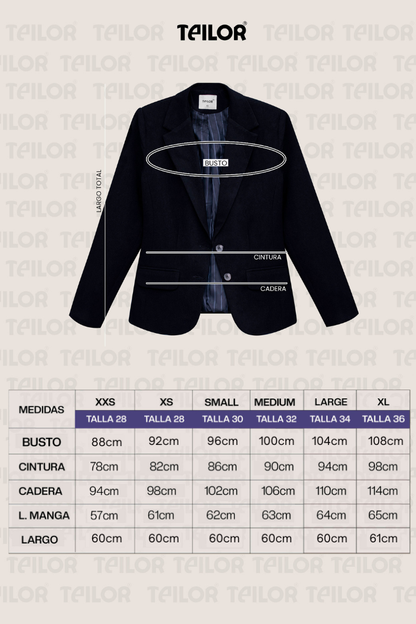 BLAZER SASTRE VALENTINA AZUL PRESIDENCIAL