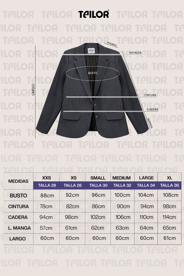BLAZER SASTRE VALENTINA PLOMO