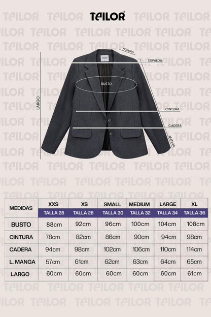 BLAZER SASTRE VALENTINA PLOMO