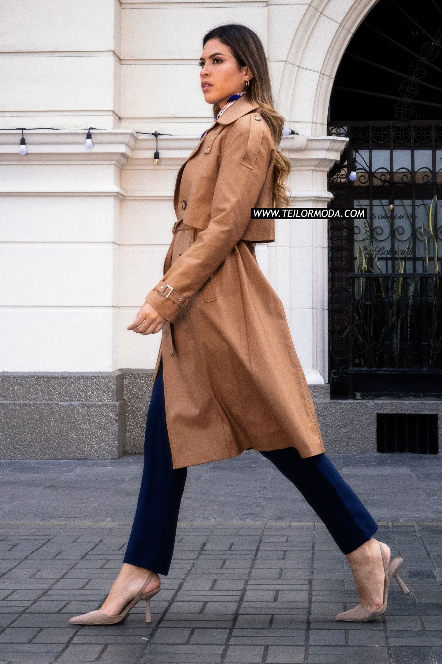 TRENCH COAT GABARDINA ELIZA CAMELLO