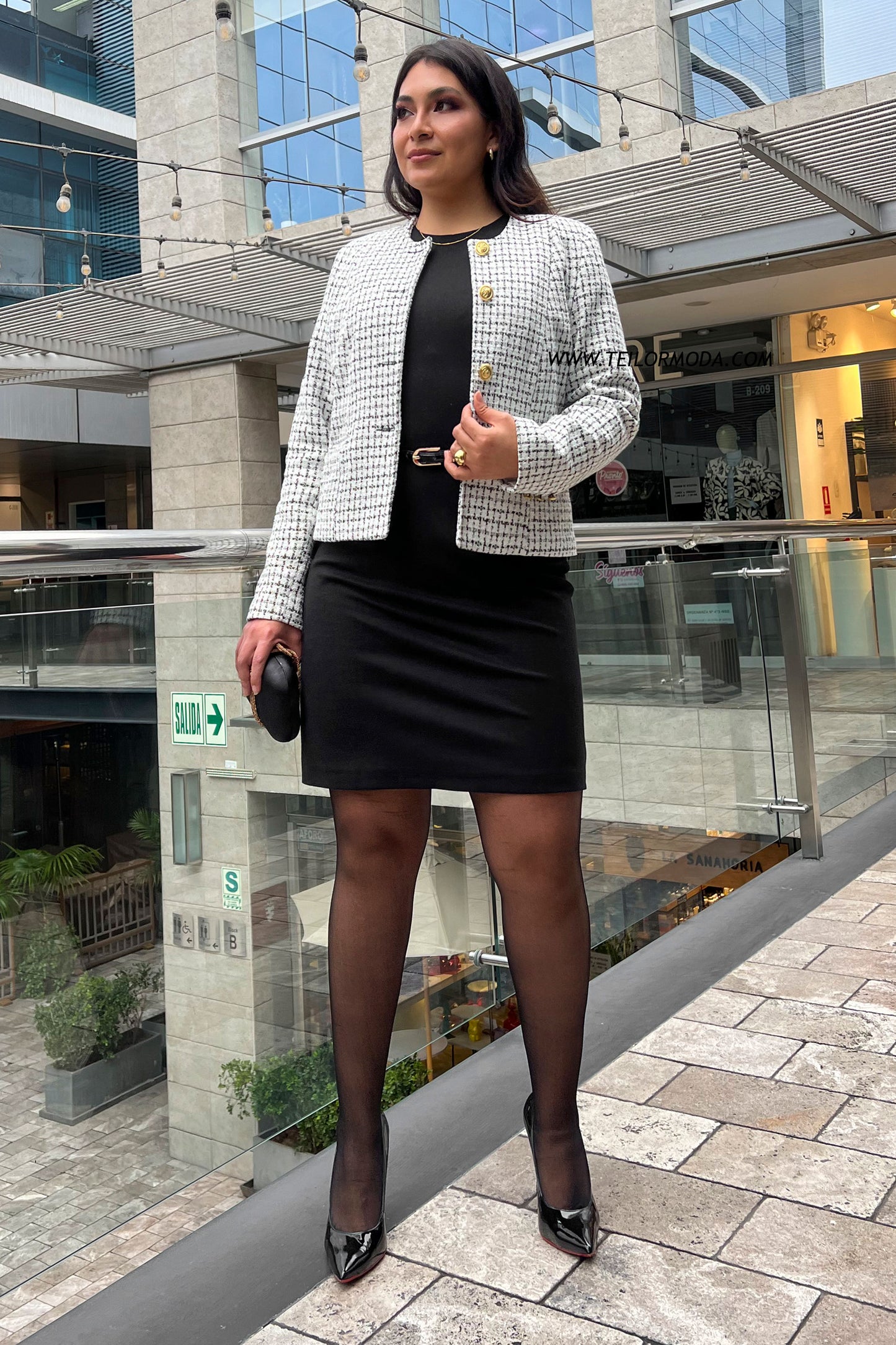 BLAZER CROPPED VICHY OLIVIA PERLA