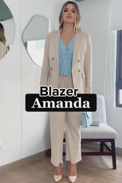 BLAZER DE LINO AMANDA BEIGE