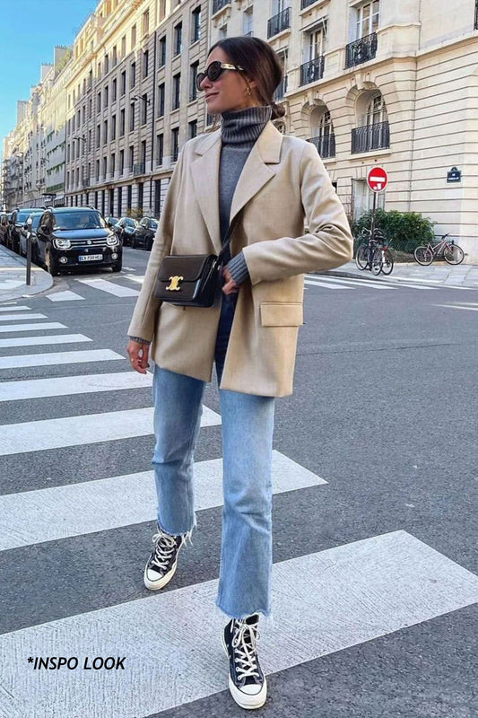 BLAZER DE PAÑO NOA BEIGE